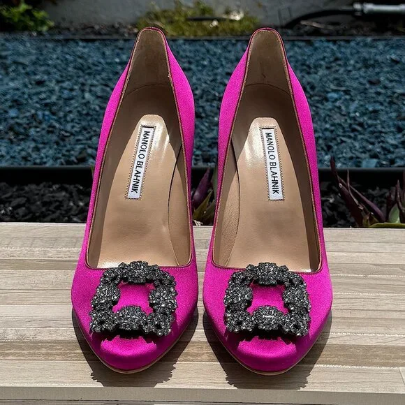 Manolo Blahnik Hangisi Women's Shoes Heels Brand New - Picture 3 of 14